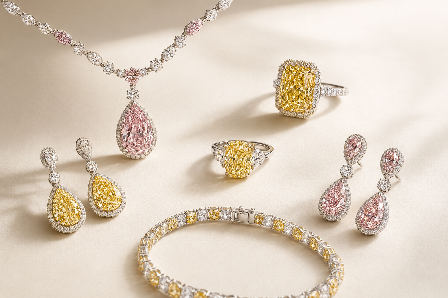 Fancy colour yellow diamond high jewellery piece by Ratan Sajan Dubai