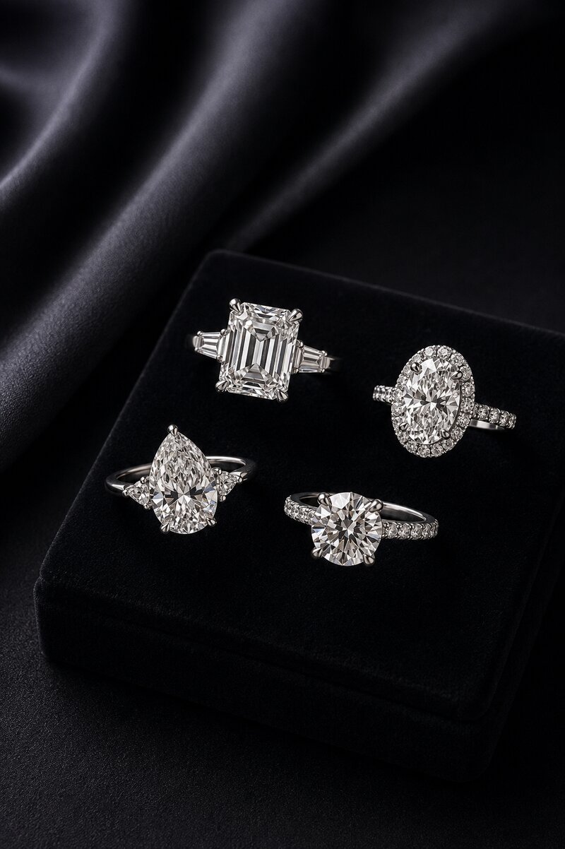 Natural diamond engagement ring
